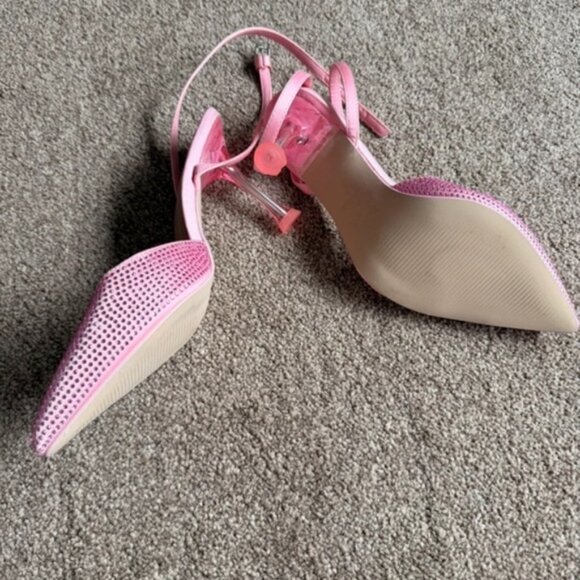 New Look Pink Textured Heels - Picture 2 of 4